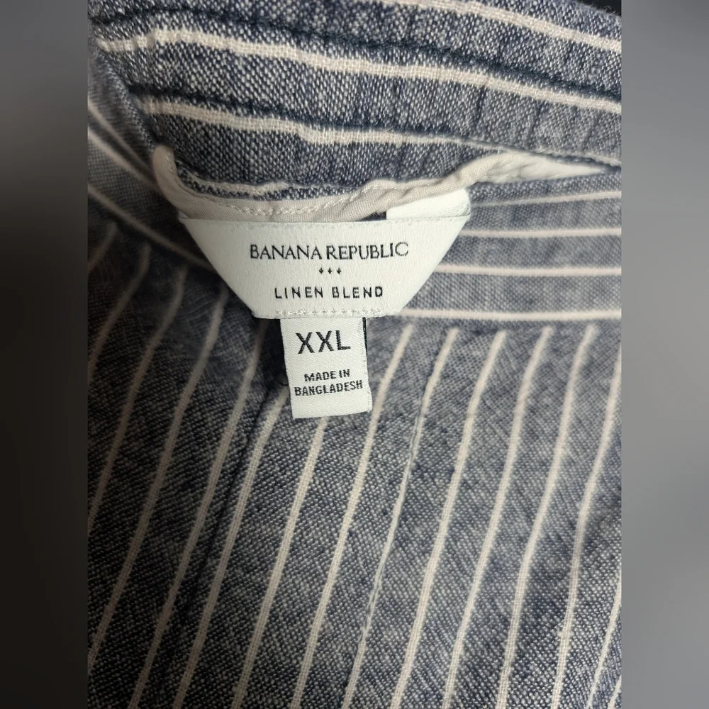 Banana Republic Linen Pants Wide Leg High-rise Gray Pull On